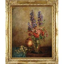 MARIE KLEINBARDT WEGER (American, 1882-1980) “DELPHINIUMS”.