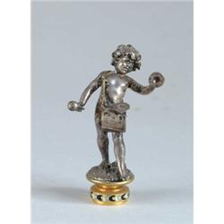 AFTER AUGUSTE MOREAU (French, 1834-1917) CHERUB DRUMMER WAX SEAL.
