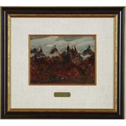 THERESA FERBER BERNSTEIN (American, 1890-2002)”ARMISTICE DAY-WORLD WAR I NEW YORK CITY”.