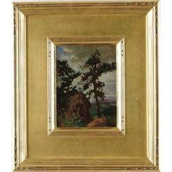 TERESEA FERBER BERNSTEIN (American, 1890-2002) PINE TREE ON MOUNTAIN OVERLOOK.