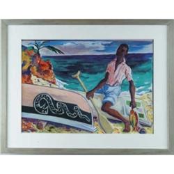 ERNEST FIENE (American,1894-1965) “NATIVE BOY, JAMAICA”.