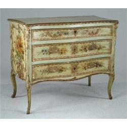 FRENCH STYLE PAINTED THREE DRAWER CHEST.