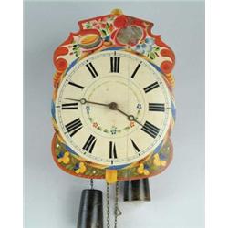 DUTCH STYLE WAG-ON-THE-WALL CLOCK.
