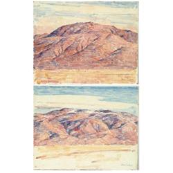 DINES CARLSEN (American, 1901-1966) PAIR OF MOUNTAIN LANDSCAPE SKETCHES.