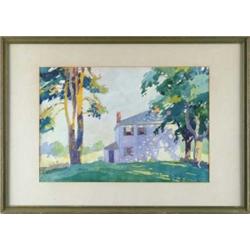 ELIOT O’HARA (American, 1890-1969) “NEW ENGLAND FARM”.