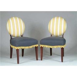 PAIR OF CUSTOM UPHOLSTERED SIDE CHAIRS.