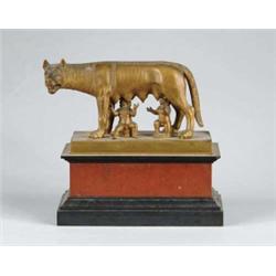 BRONZE DEPICTING ROMULUS & REMUS.
