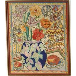 FRAMED NEEDLEWORK PICTURE.