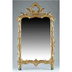 FRENCH STYLE WOOD FRAME MIRROR.
