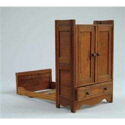 INTERESTING SALESMAN SAMPLE/DOLL HOUSE OAK MURPHY BED.