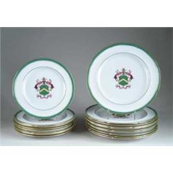 FORTY-EIGHT COPELAND SPODE PLATES WITH FAMILY CREST.