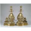 Image 1 : PAIR OF BRASS DECORATIVE ANDIRONS.