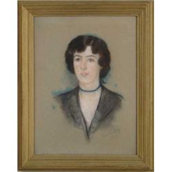 LOUIS KRONBERG (American, 1872-1965) PORTRAIT OF YOUNG WOMAN.