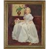 Image 1 : WILBUR FISKE NOYES (American, 20th Century) PORTRAIT OF YOUNG GIRL IN WHITE DRESS.
