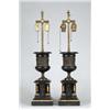 Image 1 : PAIR OF BRONZE AND MARBLE GARNITURE LAMPS.