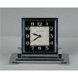 WALTHAM CHROME DESK CLOCK.