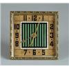 Image 1 : ENAMEL AND BRASS DESK CLOCK.