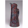 Image 1 : SILVER OVERLAY CRANBERRY GLASS PITCHER.