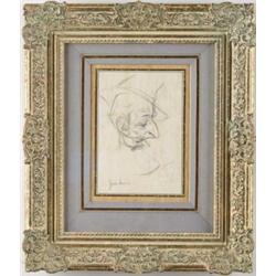 JACK LEVINE (American, 1915-) STUDY OF THE GAMBLER.