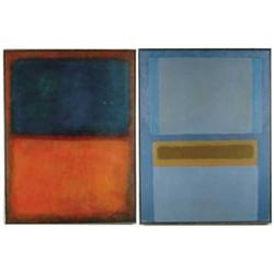 R. CUTLER (American, 20th Century) PAIR OF ABSTRACTS.