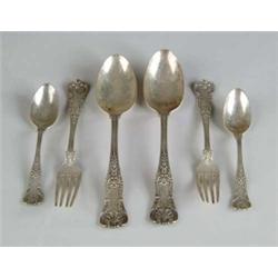 42-PIECE PARTIAL FLATWARE SERVICE “QUEENS” PATTERN BY GORHAM.