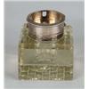 Image 1 : CRYSTAL & STERLING SILVER INKWELL.
