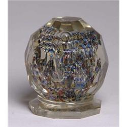 INTERESTING LARGE GLASS PAPERWEIGHT.
