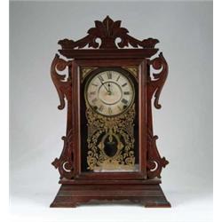 WALNUT GINGERBREAD CLOCK.