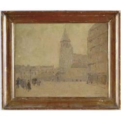 EDWIN SCOTT (American, 20th Century) “ST. GERMAIN DE PRES #4”.