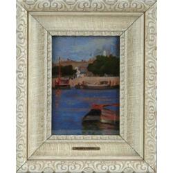 HENRY SALEM HUBBELL (American, 1870-1949) HARBOR SCENE.