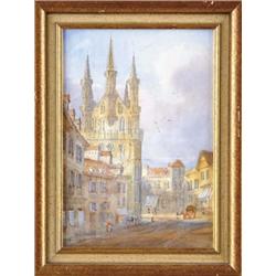 ATTRIBUTED TO ALEXANDER LAWRIE JR. (American, 1828-1917) EUROPEAN CITYSCAPE.