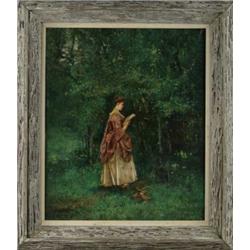 ATTRIBUTED TO GEORGE HENRY BOUGHTON (American, 1833-1905) THE LOVE LETTER.