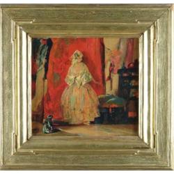 CHARLES SHEPARD CHAPMAN (American, 1879-1962) YOUNG LADY IN INTERIOR.