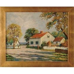 FRANCES H MCKAY (American, 1880-) ROCKPORT STREET SCENE.