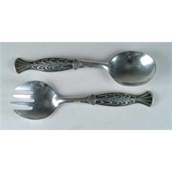 STERLING SILVER SALAD SET.