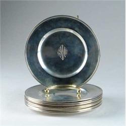 SET OF ELEVEN GORHAM STERLING PLATES.