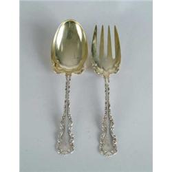 TWO PIECE STERLING SALAD SET BY WHITING IN LOUIS XV PATTERN.