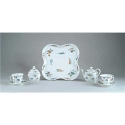 GOOD DECORATED FRENCH PORCELAIN TEA SET.