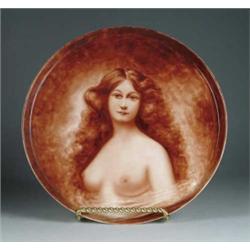 HAND PAINTED PORTRAIT ROUND TRAY.