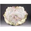 Image 1 : R.S. PRUSSIA CABBAGE LEAF BOWL WITH HAND PAINTED ROSES.