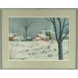 MARVIN POTTS (American, 20th Century) WONDERFUL TIME ON A WINTER DAY.