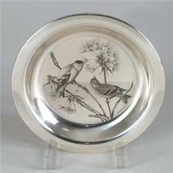 STERLING SILVER LIMITED EDITION AUDUBON PLATE.