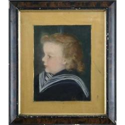 E.H.L. (American, Early 20th Century) BOSTON SCHOOL PORTRAIT OF A YOUNG BOY.