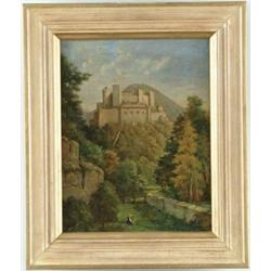 OTTO MODERSOHN (American, 1865-1943) HILLTOP CASTLE.