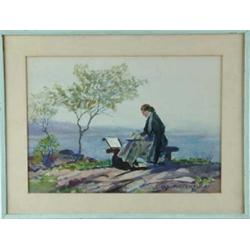 JAMES SCOTT WILLIAMS (American, 1887-1975) “THE SKETCHING TRIP”.