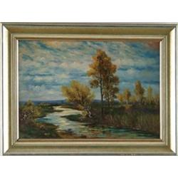 UNSIGNED (20th Century) LANDSCAPE WITH STREAM.