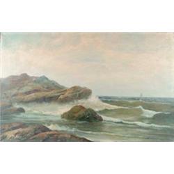 FREDERICK MATZOW (American, 20th Century) COASTAL WAVES.