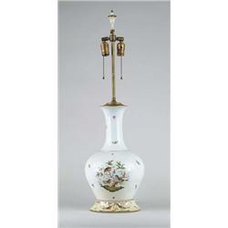 EUROPEAN PORCELAIN VASE LAMP.