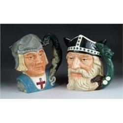 TWO ROYAL DOULTON TOBY MUGS.