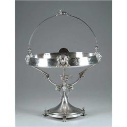 FINE EASTLAKE DESIGN SILVER PLATED COMPOTE.